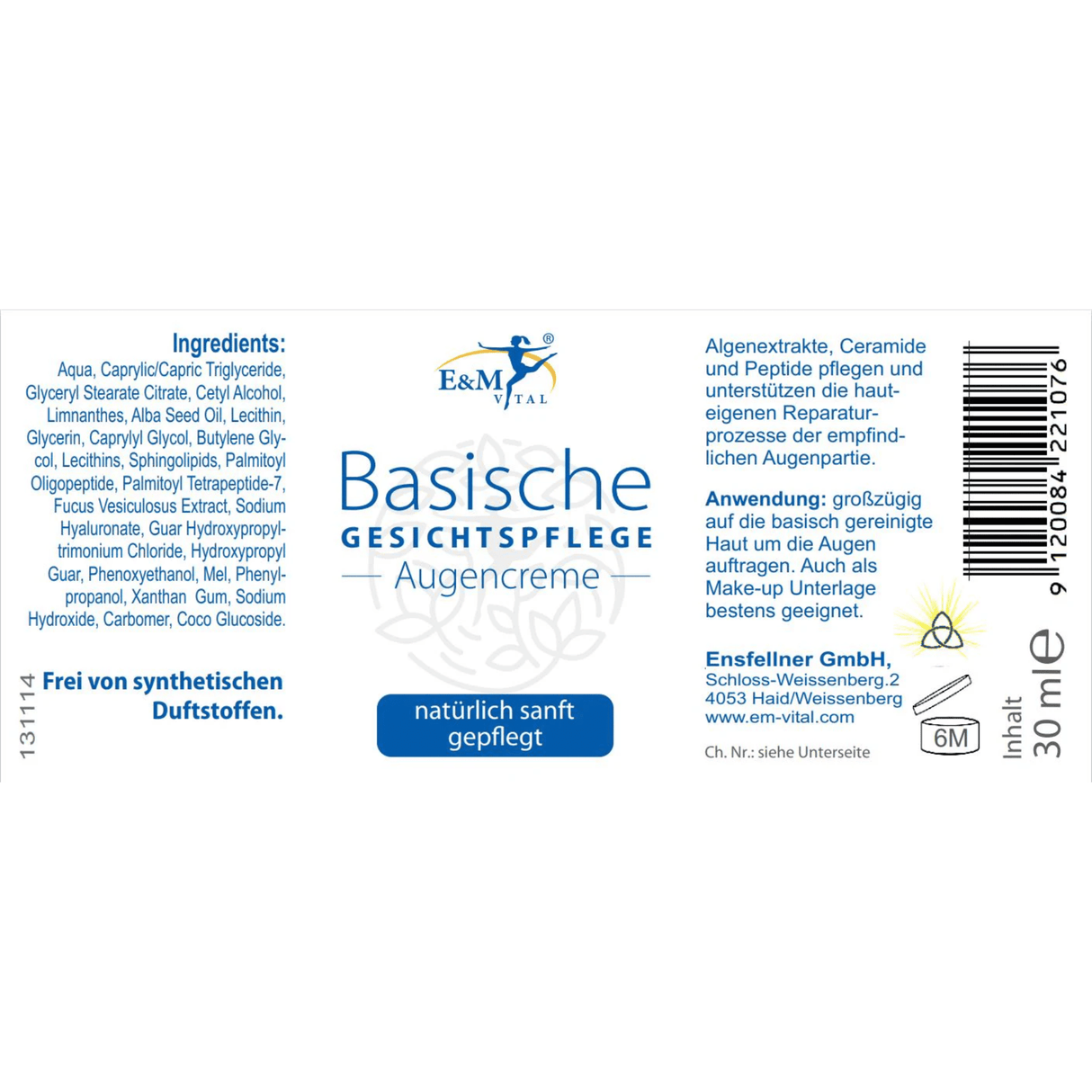 E&M basische Augencreme 30ml