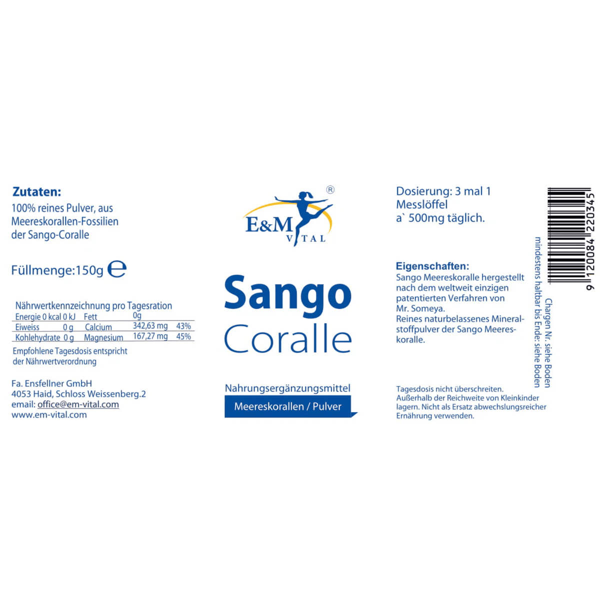 E&M Sango Coralle – Pulver 150g